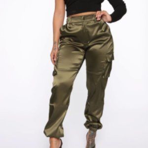 SATIN CARGO JOGGERS